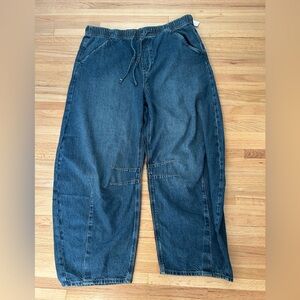 Gap Barrel Leg Dark Blue Denim Pants